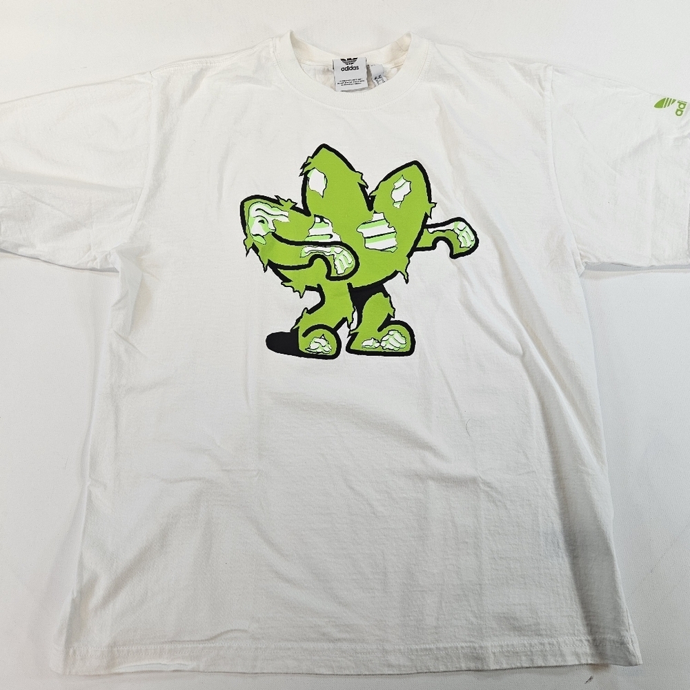 Adidas Zombie Mens White Green Halloween Undead White T-Shirt Size Large